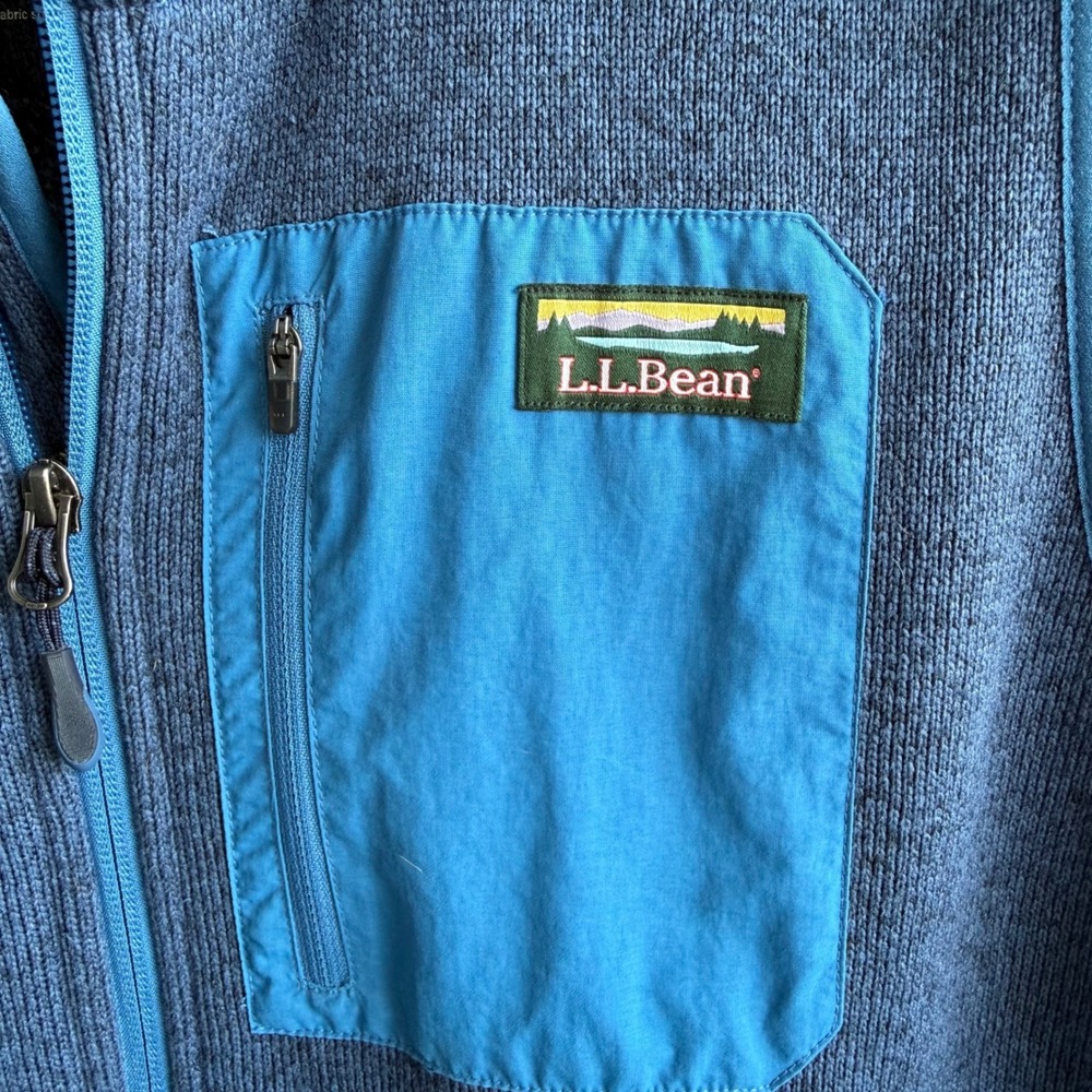 L.L.Bean Sweater Fleece Vest Blue Full Zip Outdoor Women's 1X Plus Pockets - Picture 6 of 10